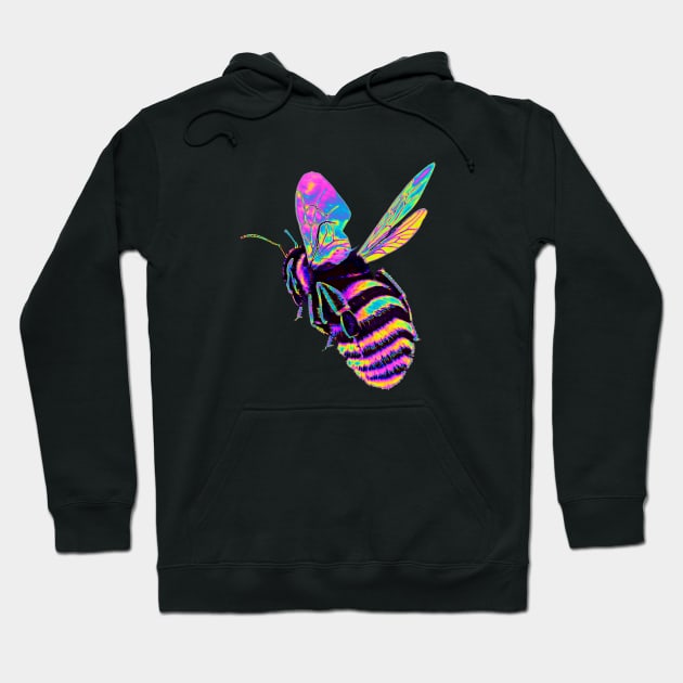 Pink and Blue Holo Bumble Bee Hoodie by dinaaaaaah